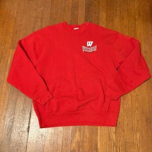 Vintage Pro Player Red Wisconsin badgers Crewneck Sweater size extra large
